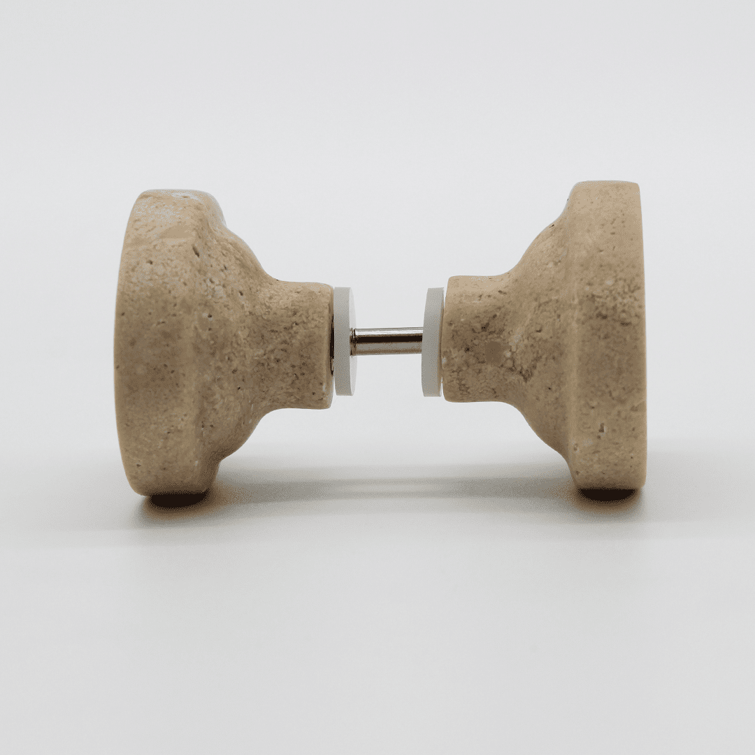 Stone Round Shower Screen Knob in Travertine | Zephra