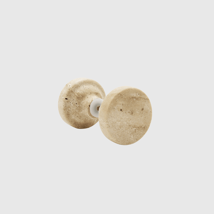 Stone Round Shower Screen Knob in Travertine | Zephra #Finish_Travertine