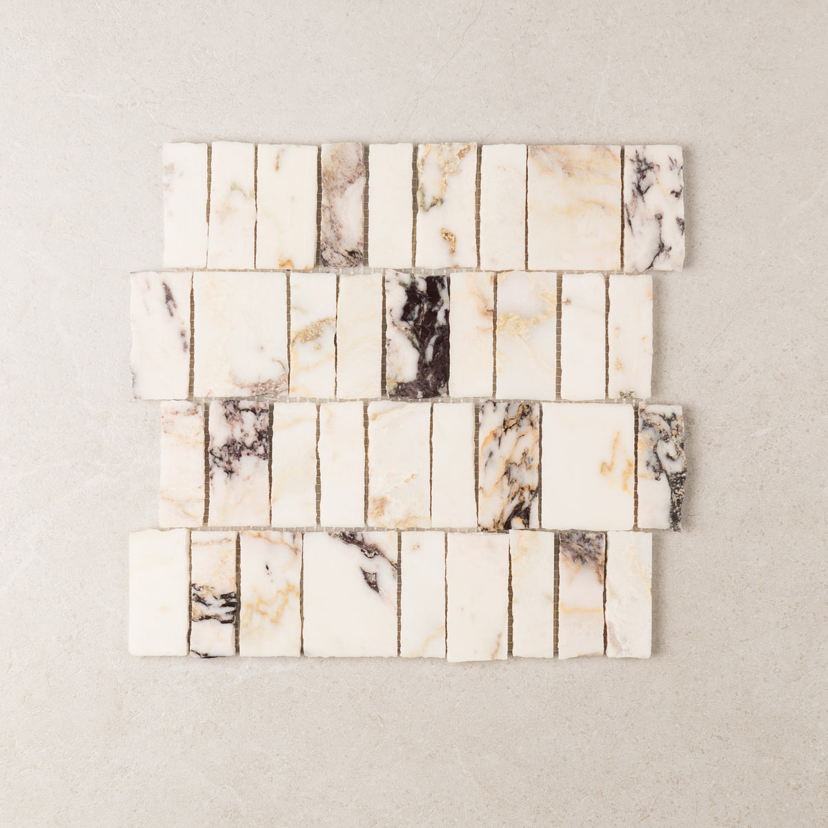 Viola Split Edge Marble Mosaic | Honed Natural Stone