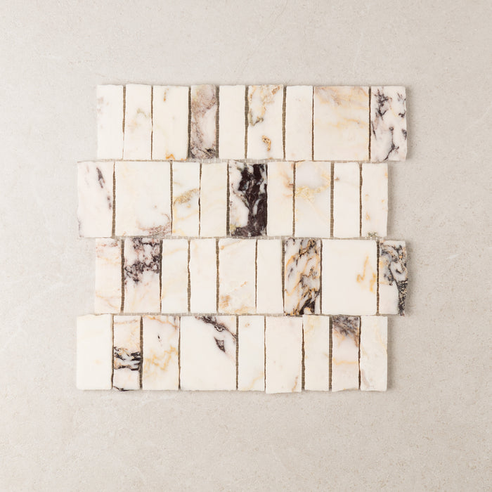 Viola Split Edge Marble Mosaic | Honed Natural Stone