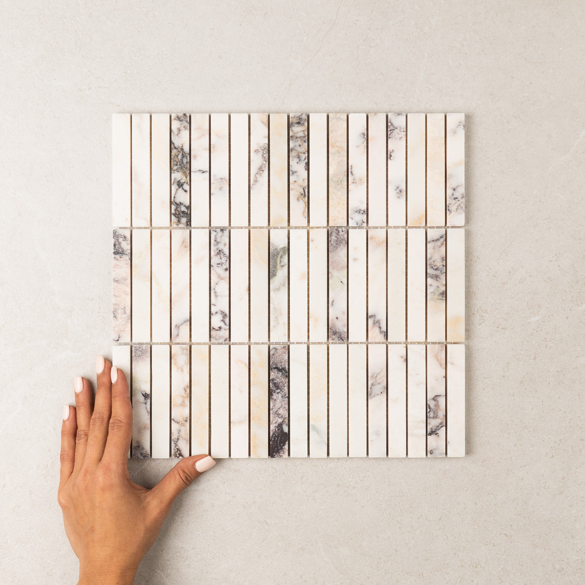 Viola Stack Marble Mosaic | Honed Natural Stone