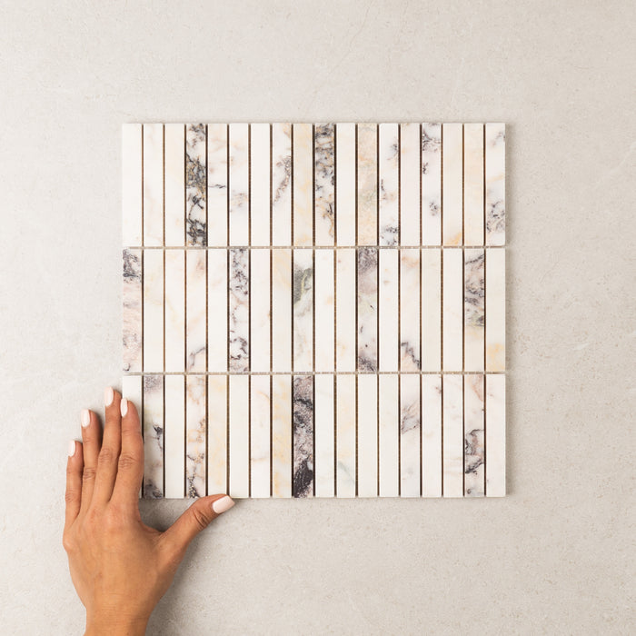Viola Stack Marble Mosaic | Honed Natural Stone
