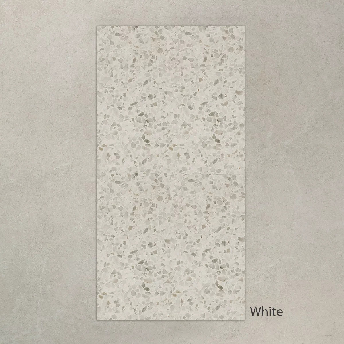 Bondi Terrazzo Look Floor & Wall Tiles in White, Matt finish