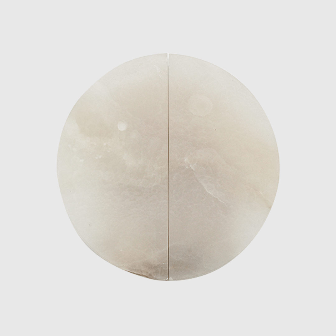 White Onyx - Stone Circular Cabinet Pull
