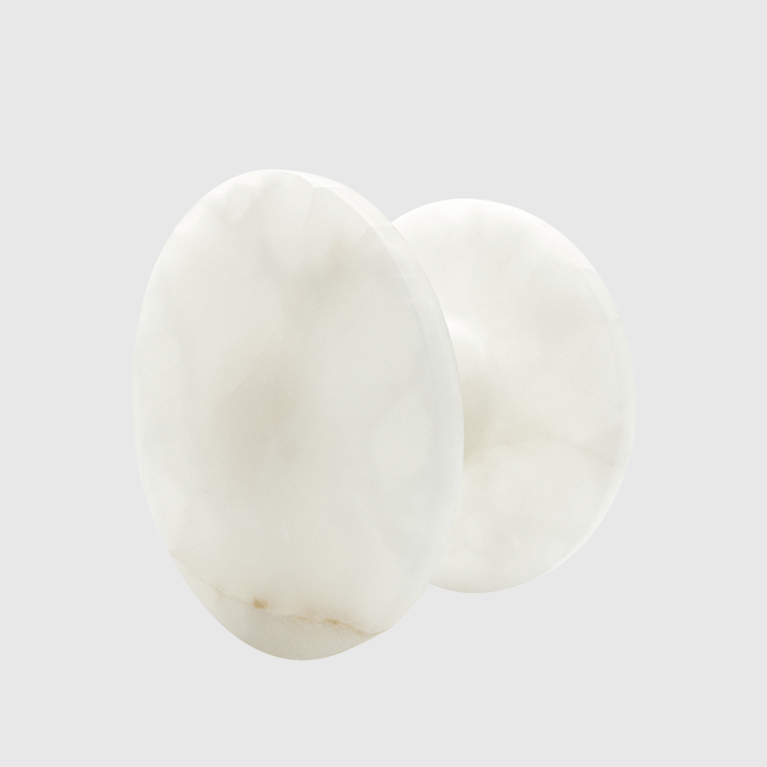 White Onyx - Stone Circular Front Door Entry Pull
