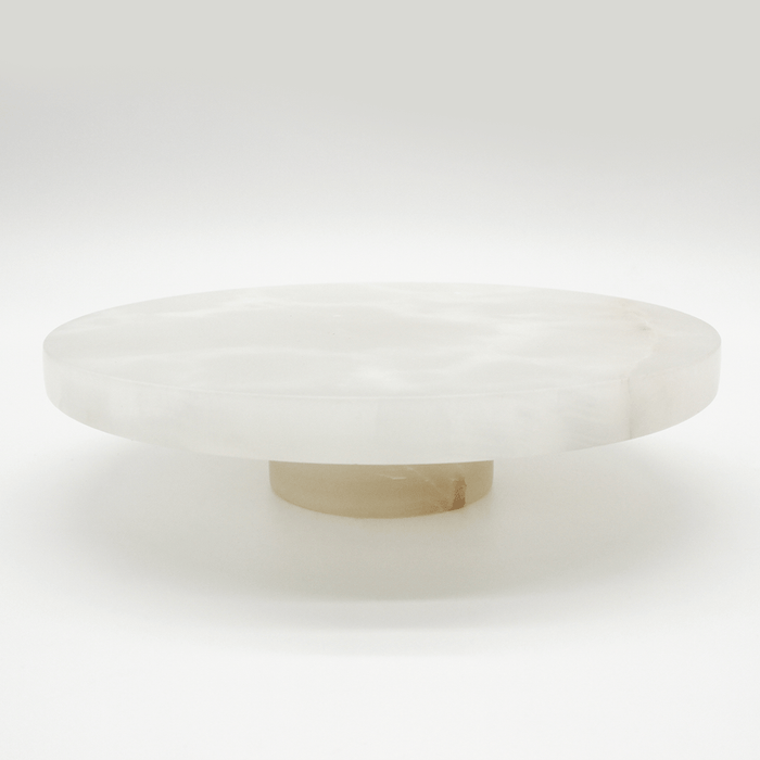 Stone Circular Front Door Entry Pull in White Onyx | Zephra #Finish_White Onyx
