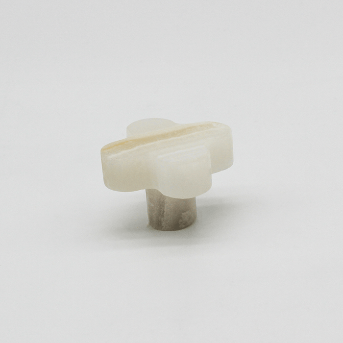 Stone Clover Shower Screen Knob in White Onyx | Zephra #Finish_White Onyx