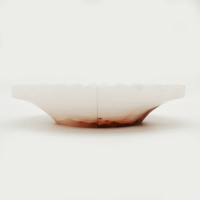 Stone Fluted Circular Cabinet Pull in White Onyx | Zephra #Finish_White Onyx
