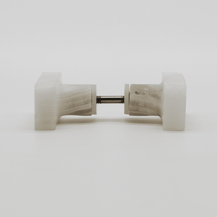 Stone Rectangular Shower Screen Knob in White Onyx | Zephra #Finish_White Onyx