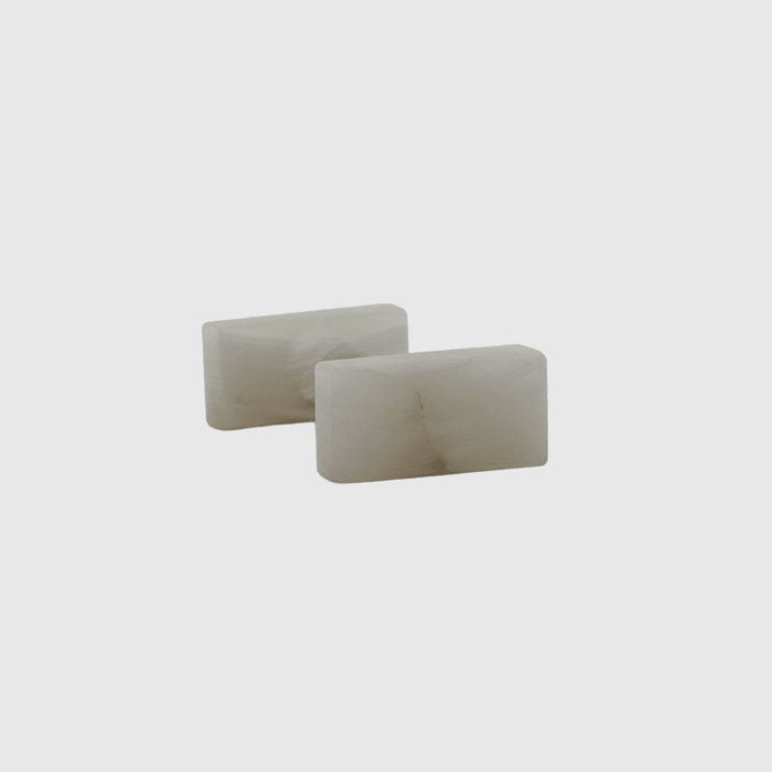 Stone Rectangular Shower Screen Knob in White Onyx | Zephra #Finish_White Onyx