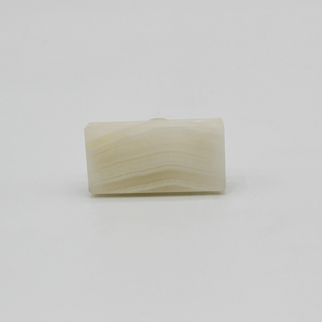 Stone Rectangular Cabinet Knob in White Onyx | Zephra
