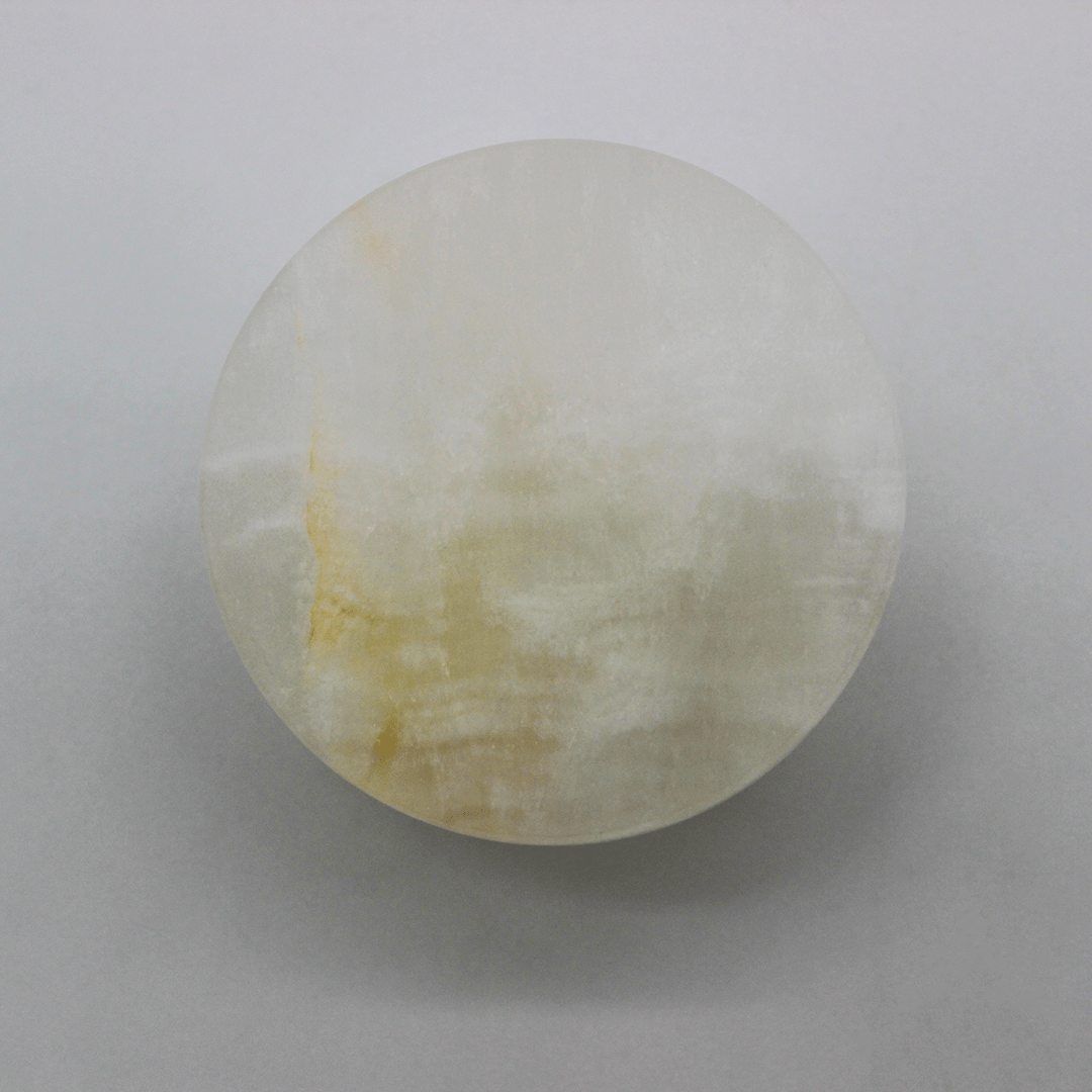 Stone Round Cabinet Knob in White Onyx | Zephra