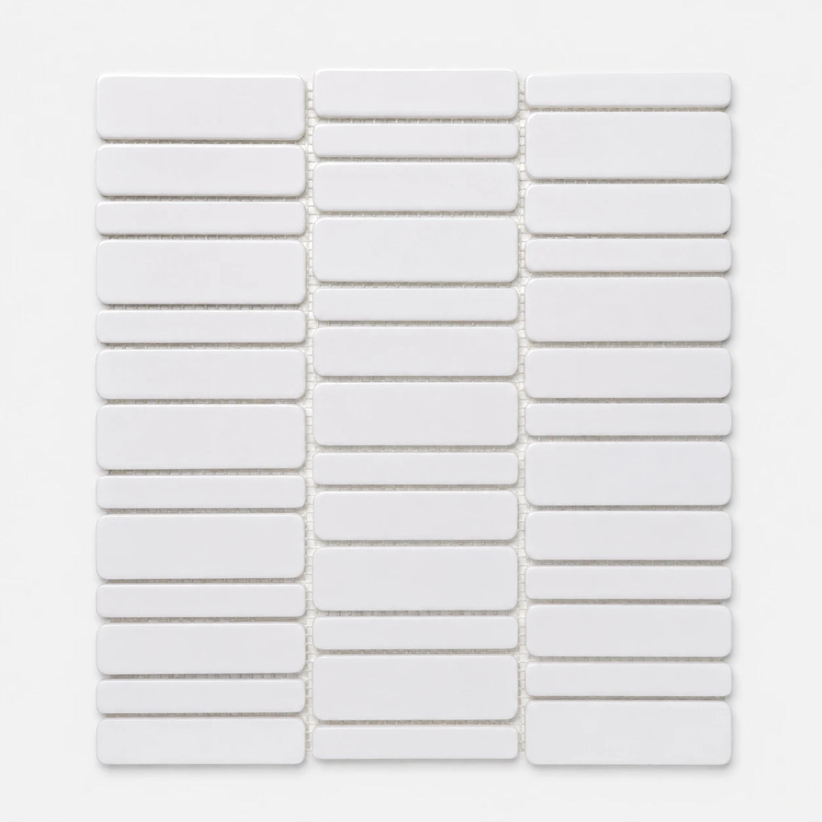 Keyboard Series Marble Mosaic 300x323mm in White, Honed finish