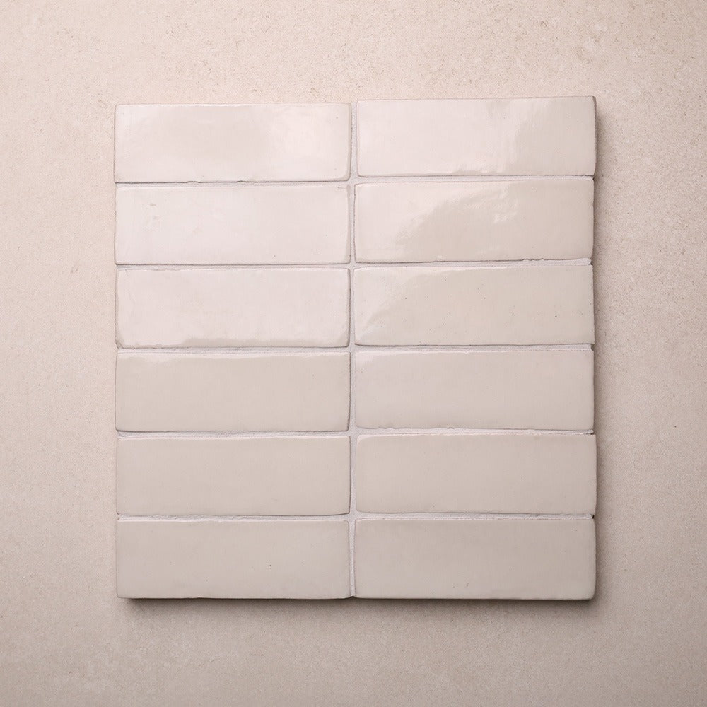 Zellige Look Natural Feature Wall Tile 50x150 mm, gloss
