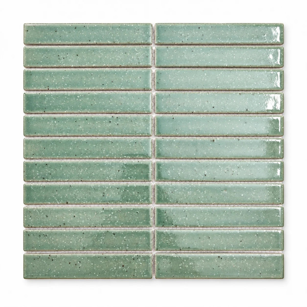 Zen Series Japanese Look Kit Kat Mosaic Tile in Tokyo Green